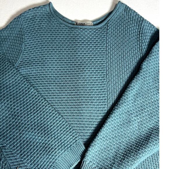 Habitat Womens Knit Blue Sweater 100% Cotton with Buttons on Back Size XL - Picture 1 of 10